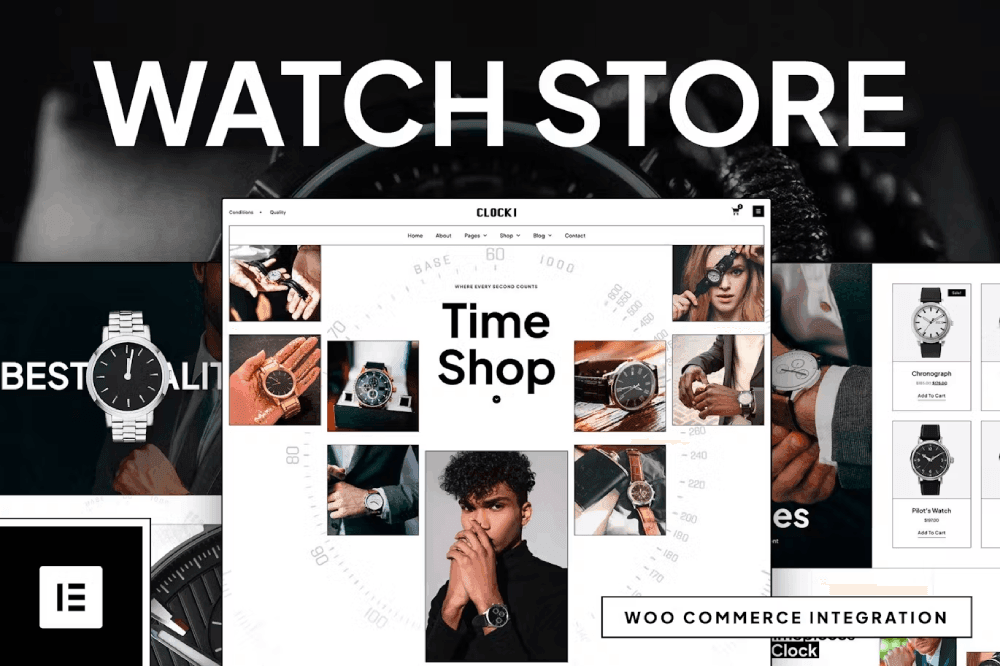 Clocki eCommerce Elementor template preview